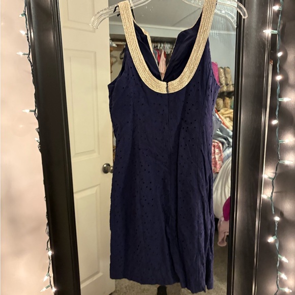 Navy Dress with gold Embellishment - Picture 2 of 2